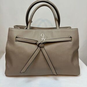 NWOT. Nine West Beige Satchel with Shoulder Strap